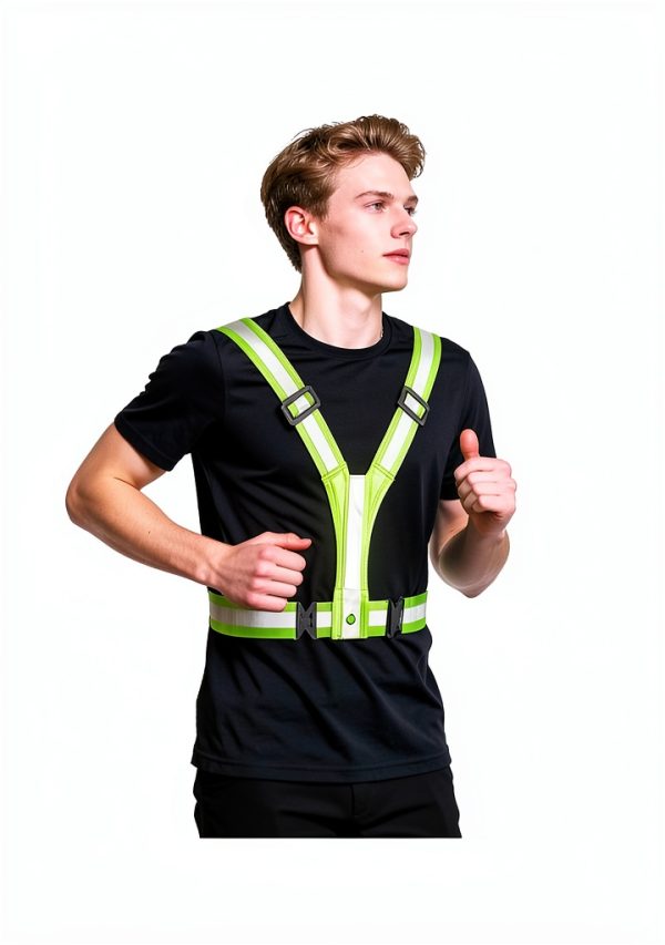 Cuvccn LED Reflective Vest Green Polyester-6