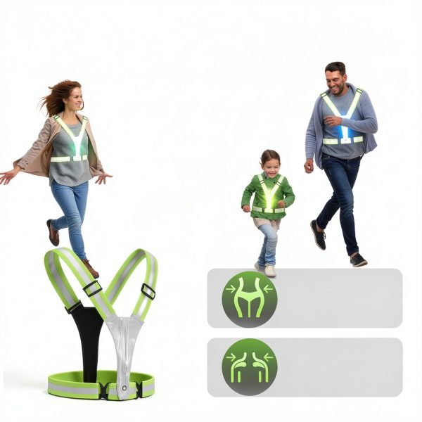 Xeiophoy LED Reflective Vest for Running Cycling-2