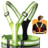 Cuvccn LED Reflective Vest Green Polyester-0