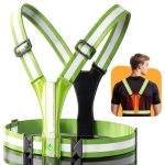 Cuvccn LED Reflective Vest Green Polyester-0