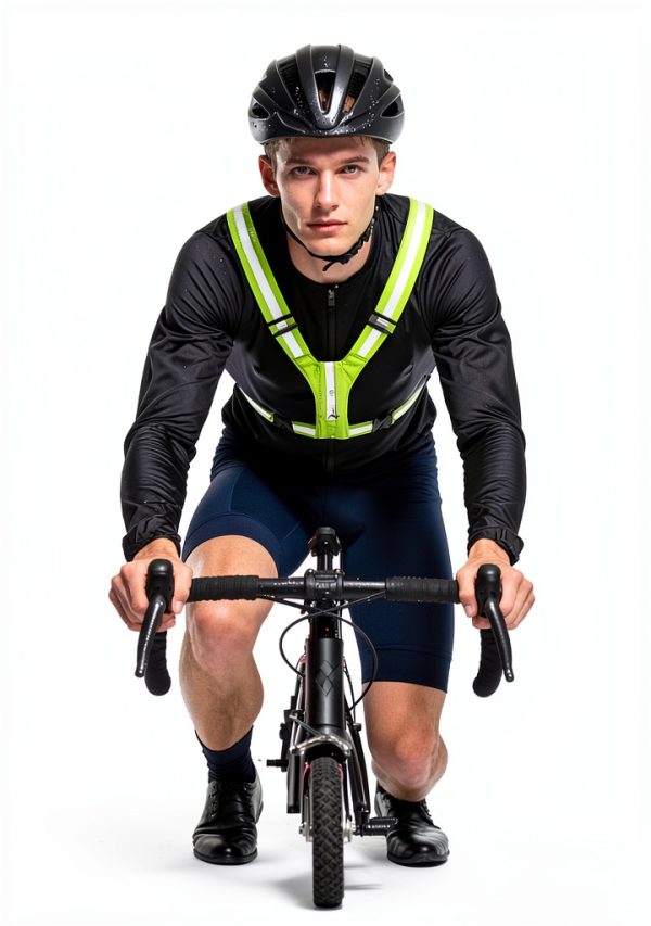 Cuvccn LED Reflective Vest Green Polyester-4