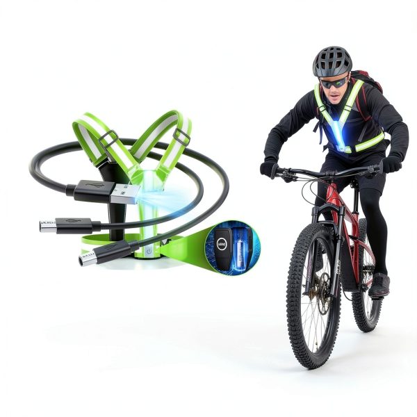 Xeiophoy LED Reflective Vest for Running Cycling-5