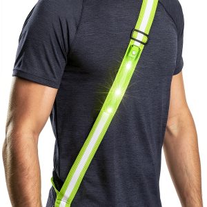 Simket LED Reflective Running Sash Nylon Green-0