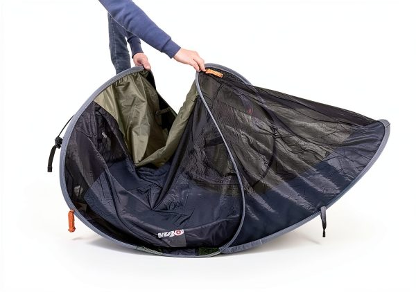 Night Cat Pop-up Mosquito Tent: 1 Person Camping Tent with Bug Screen Net Adults Fits with Camping Cot (Excluded)-2