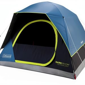 Coleman Skydome Dark Room Tent 4-10 Person, Blue Nylon, 5‑Minute Setup-0