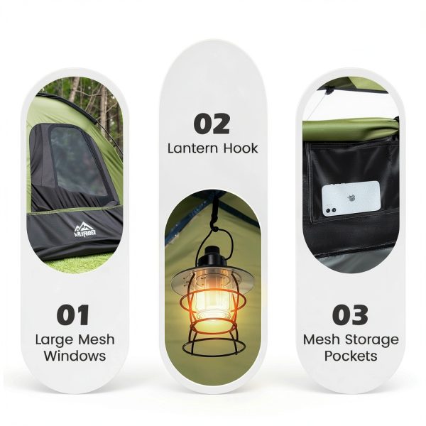 SUV Tent, Rectangle Car Tent for Family, Waterproof & Windproof for Car Camping, Large Camping Tents with Storage Bag, SUV, Van, Jeep-4